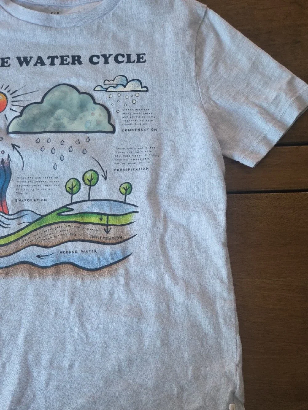 GAP Blue Water Cycle Graphic Tee and Navy Prism Sky Tee - Navy & Blue